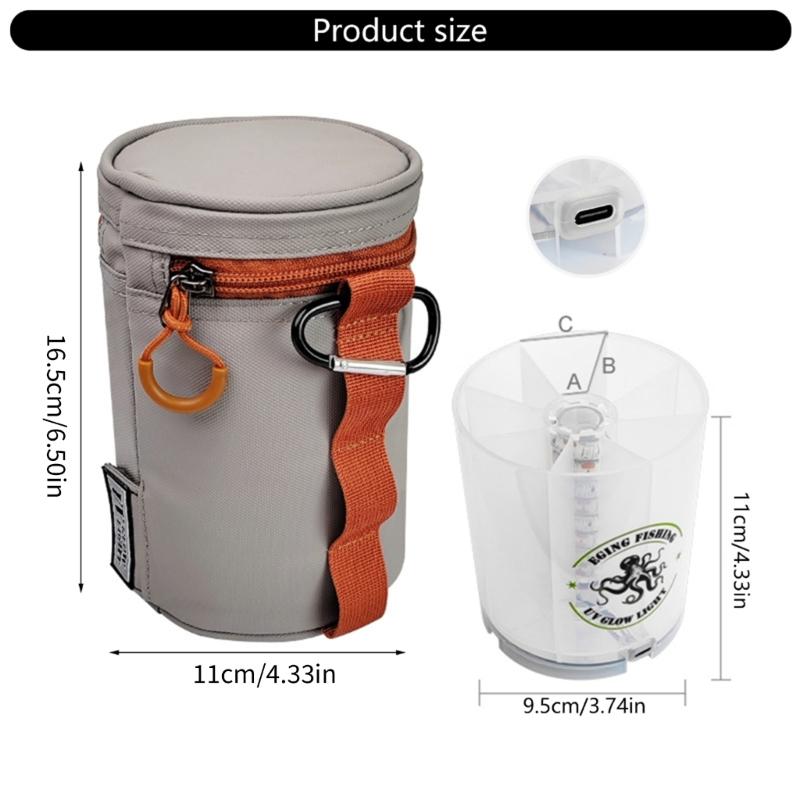 Fishing Bags and Box Fishing Lure Squid Jig Tackle Box Saltwater Fishing Accessories Hard Baits Case with Glow Light