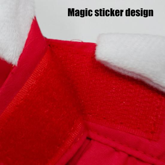 Christmas Cat Costume Set Santa Hat And Bib Collar Xmas Party Pet Outfit for Small Dogs Cats Holiday Dress-up Photography Props