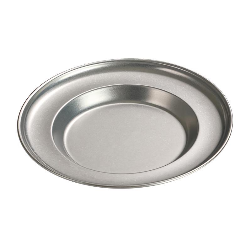 Retro Stainless Steel 3-Compartment Round Dumpling Plate