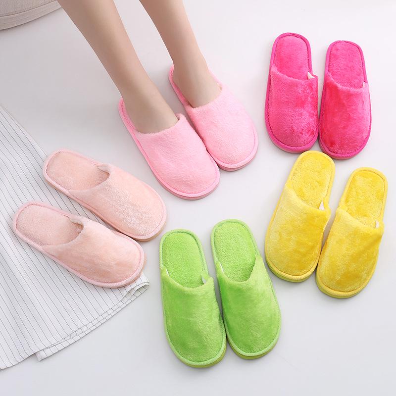 New Plush Indoor Autumn & Winter EVA Cotton Slippers for Warmth On Wooden Floors