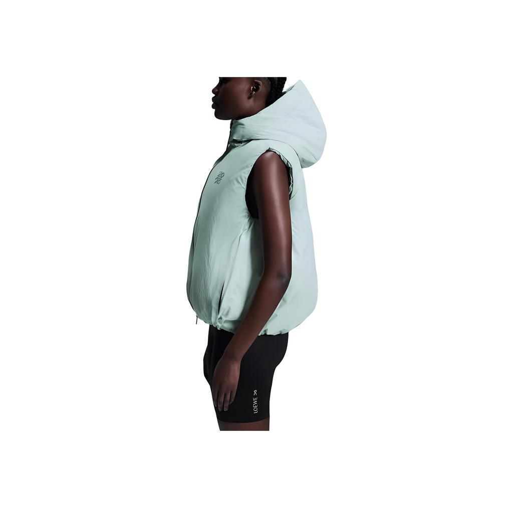 On X Loewe Collaborati Puffer Vest Logo Simple Hooded Sleeveless Vest Women vests Light-Blue 1WE12822919