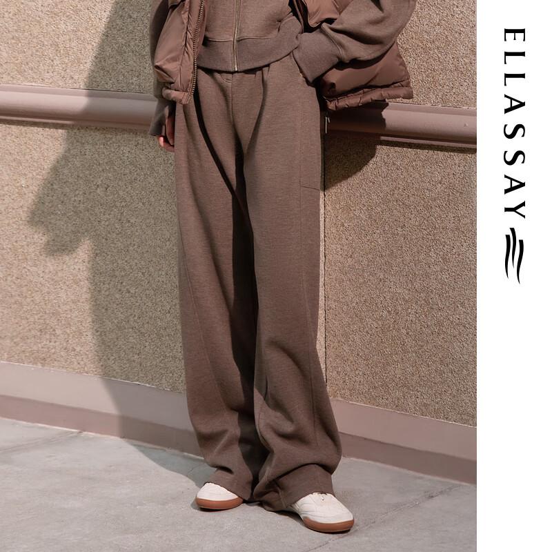 ELLASSAY Women's Wool Blend Draping Straight Leg Casual Pants