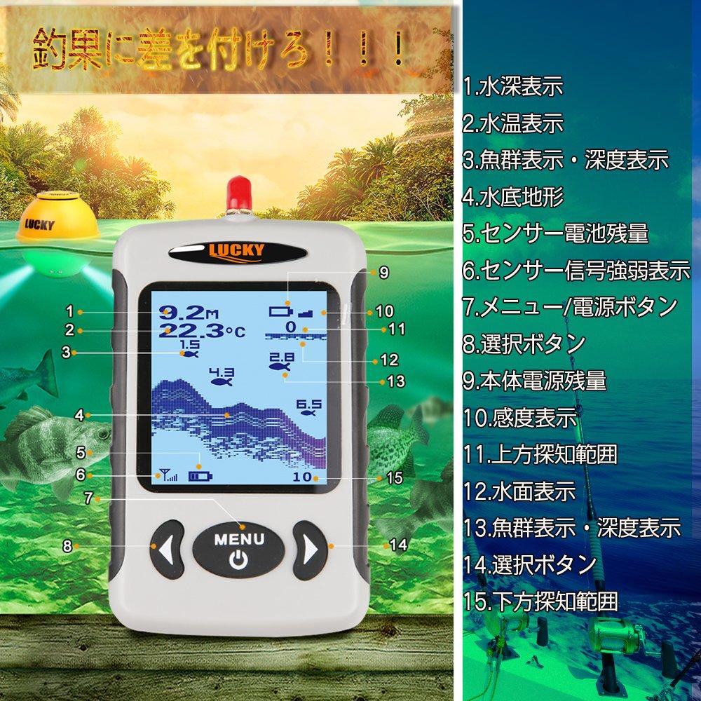 LUCKYLAKER Wireless Fish with for Land Boat Rock Deep Sea and Night Fishing Finder, Throwable, Fish-Attracting Light, Fishing, Fishing, Fishing,