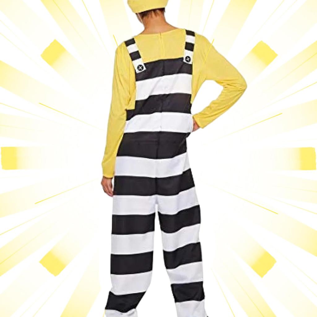 Formemory Cosplay Character Costume Set for Kids, Adults, and Children, 2-Piece Set with Hat, Yellow, Halloween Costume, Play, Amusement Park, Party,