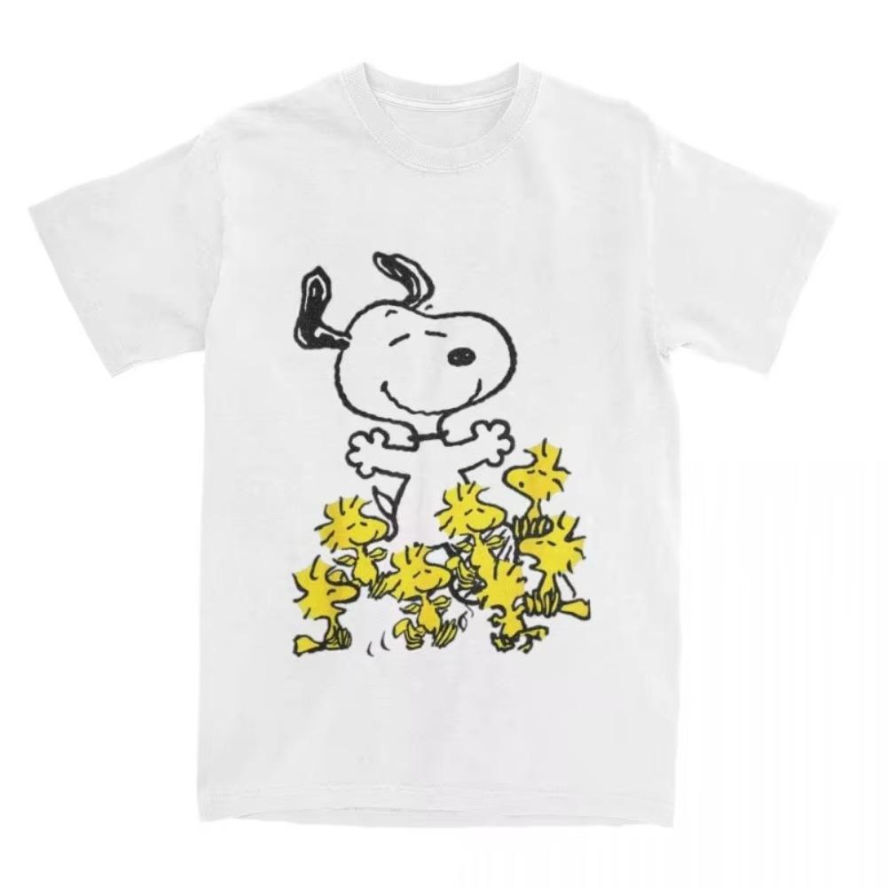 Fashion Peanut Snoopy Chick Party Tshirt Unisex Round Neck Cotton Tshirt Cute Short Sleeve Tshirt Comfortable Soft Cotton