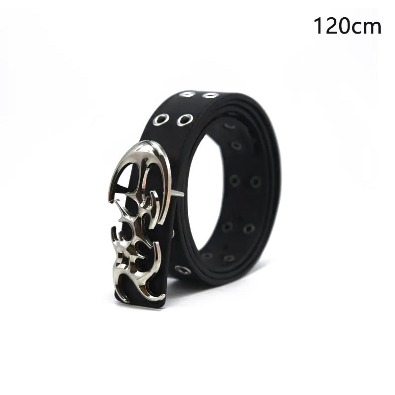 

Стильные полые кожаные ремни на талию Панк-ремень для мужчин Модные аксессуары для одежды Универсальные повседневные ремни Подарки 120cm
