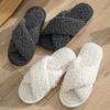 Fashion Fashion Cross Strap Fuzzy Slippers Women Indoor House Non Slip Warm Plush Woman Slippers Winter Comfort Soft Sole Cotton Slides