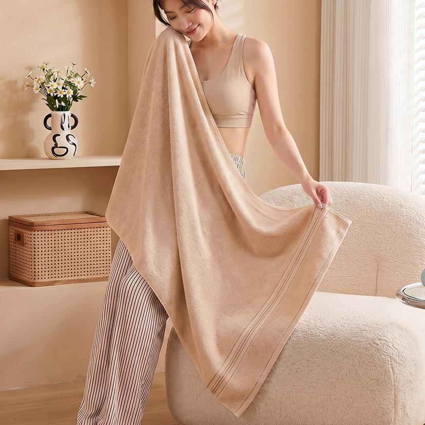Bath Towels Cotton Thickened And Enlarged Bath Towels Household Absorbent Adult Bath Towels Beach Cotton Quick-Drying Polyester Cotton Bath Towels