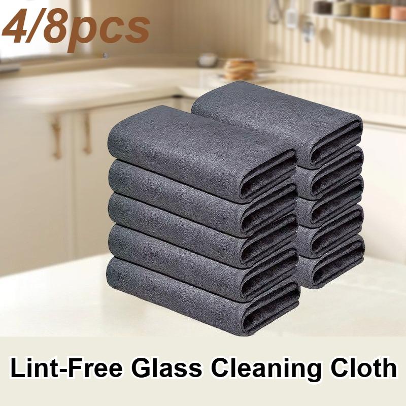 4/8PCS No Watermark Glass Wiping Cloth Reusable Window Glass Cleaning Cloth rag Kitchen Towel Thickened Magic Cleaning Cloth