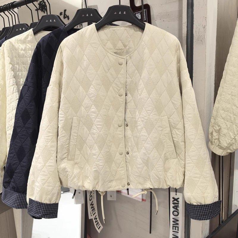 

European 2025 Patchwork Plaid Sleeve Cardigan - Trendy Petite Loose Fit Jacket XL (63-73 kg)