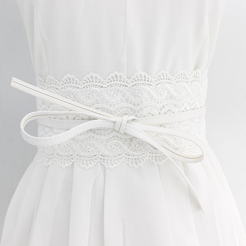 Robe Ceinture Large Nouée Sceau de Taille pour Femmes Sangle Décorative en Dentelle Extra Large