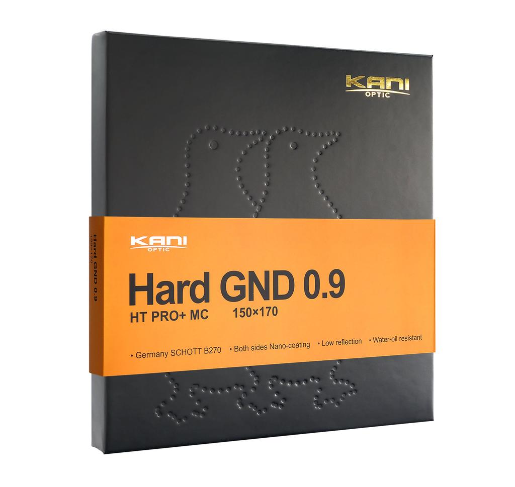 KANI HT MC Hard GND Half ND 150mm Light and Nano 801418 PRO+ 0.9 Filter, Wide, Square, 150x170mm, ND8, 3-Fastener Reduction, Water-, Oil-,