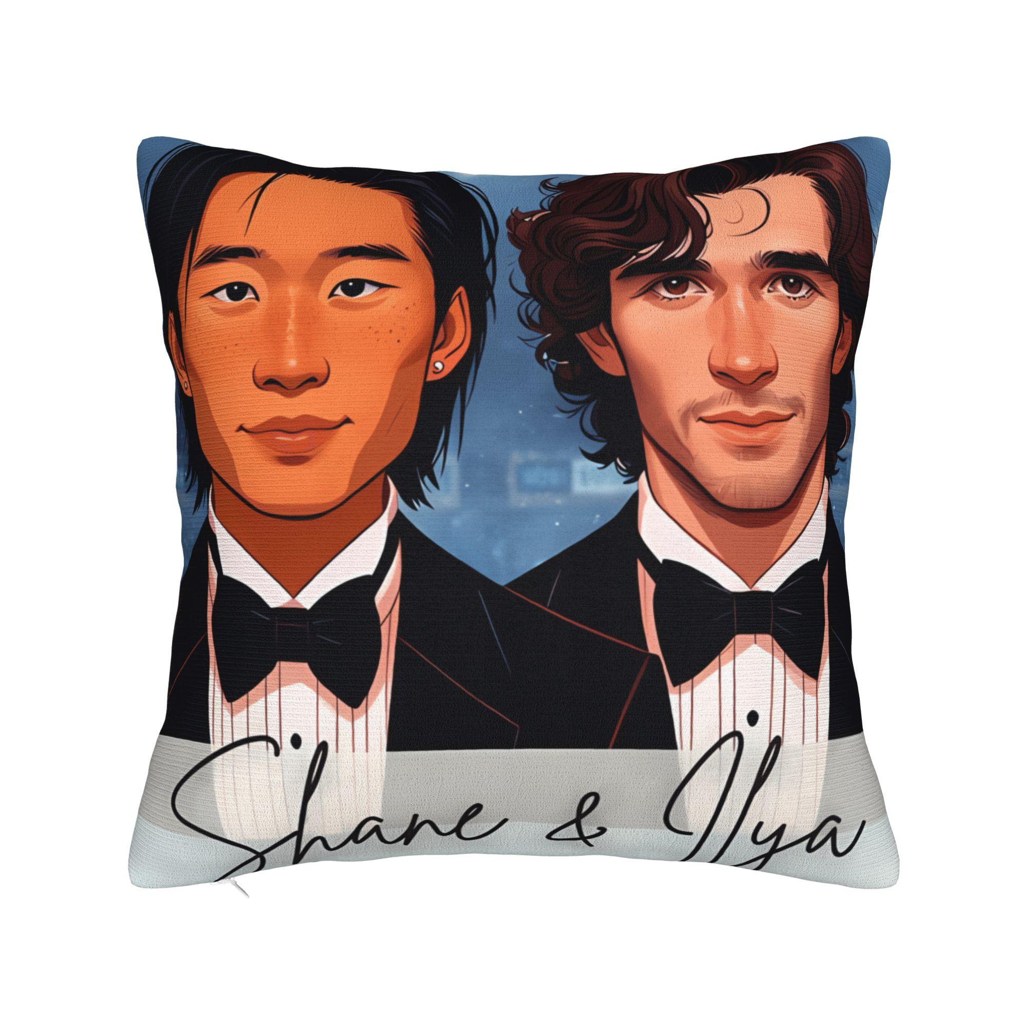 

Heated Rivalry Ilya and Shane Pillow Case Design Pillow Cover For Office Car Home Decor Vintage Pillowcases 12x12Inch
