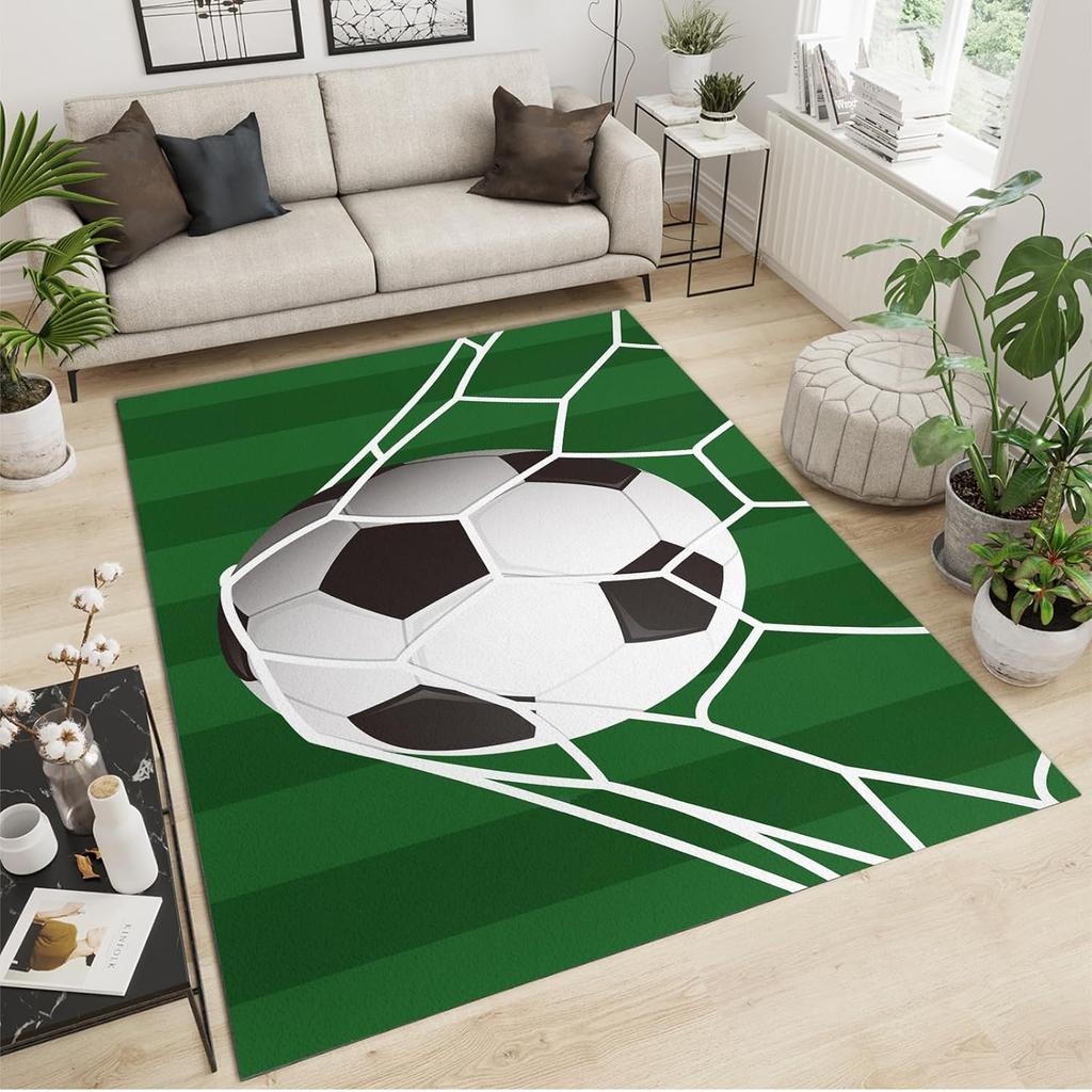 3D Football Field Carpet Living Room Carpet Kids Play Area Rug Kitchen Bedroom Boys Room Floor Mat Corridor Door Mat Decoration