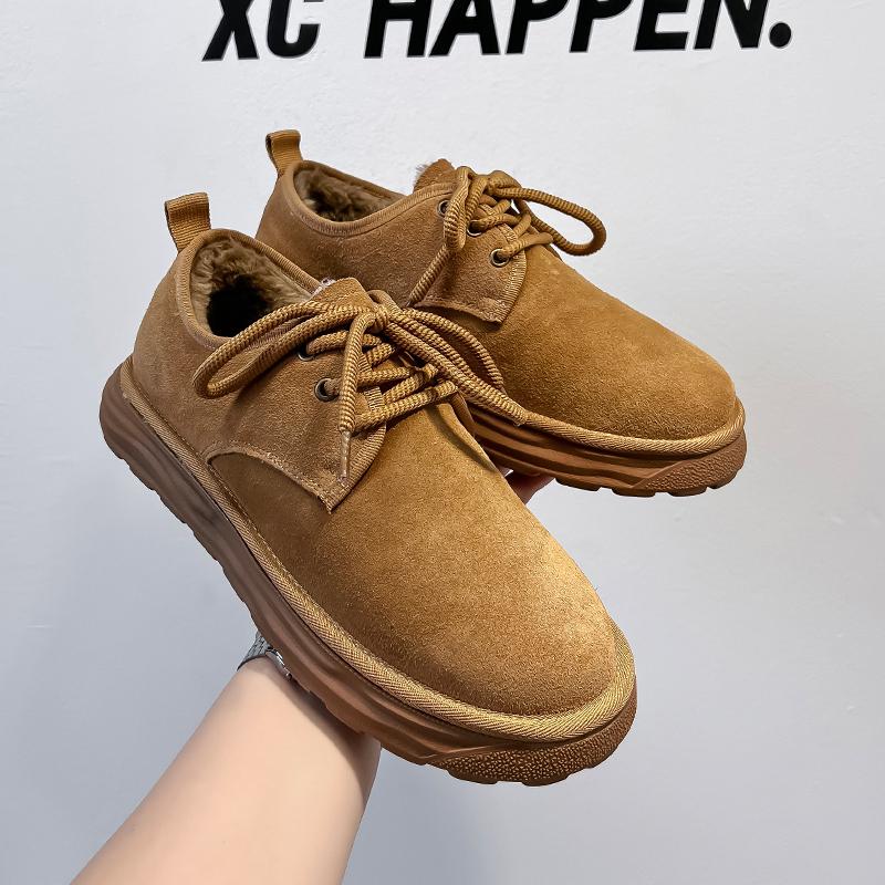 Fashion Mens Winter Snow Boots Suede Leather Shoes Sports Super Warm Men's Boots Outdoor Men's Hiking Boots Work Travel Shoes Size 38-44