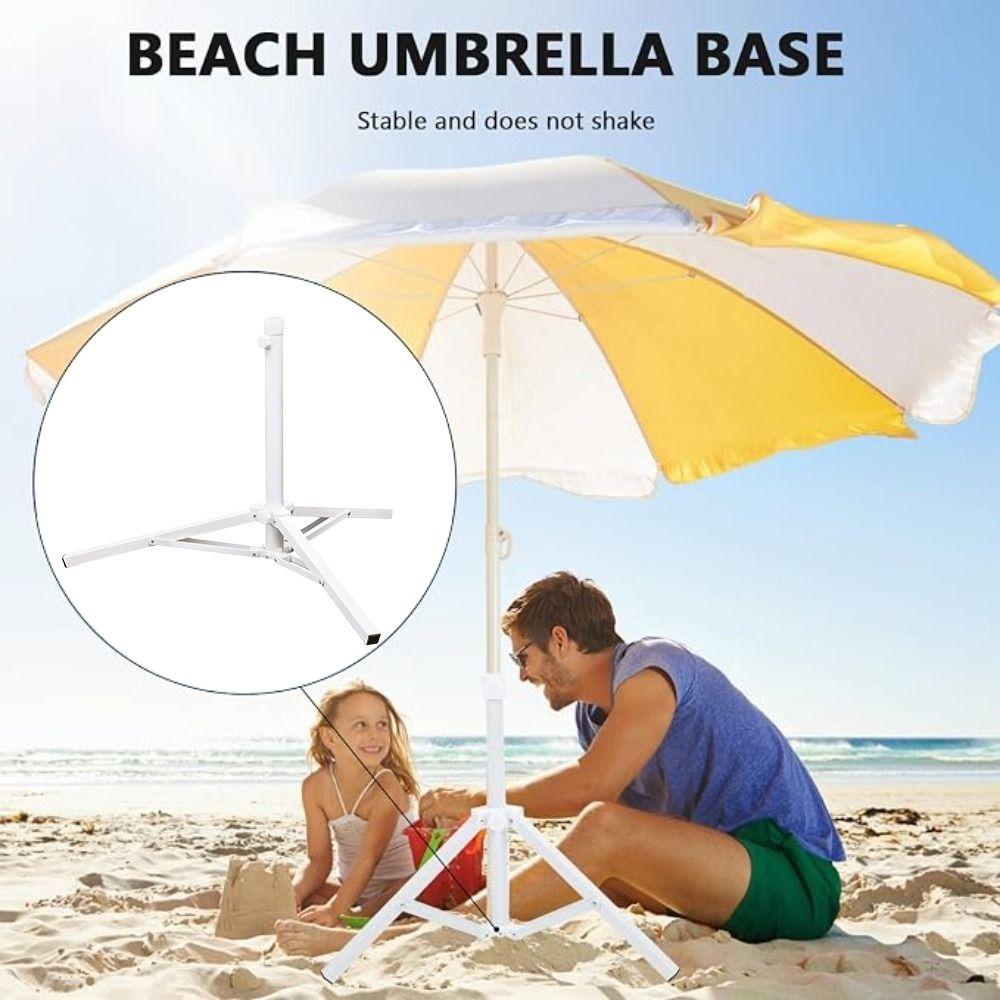Foldable Steel Sunshade Umbrella Four Legged Fixed Stand Sand Anchoring  Outdoor Beach
