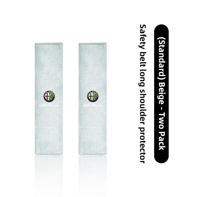 2026 Hot Sticker Suede Car Seat Belt Shoulder Cover Protection SeatBelt Pad Auto Interior For Alfa Romeo 4C 159 166 Giulia Giuli