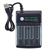 1.5V USB 4 Slots Charger Independent Charging AA Alkaline Battery Charger Smart Portable Rechargeable Battery Charger with Cover