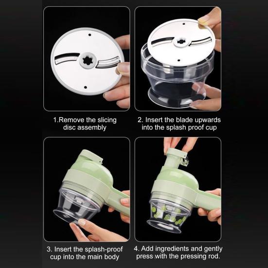 Electric Garlic Masher Handheld Vegetable Slicer Rechargeable Food Chopper Meat Grinder Machine Versatile Food Processor