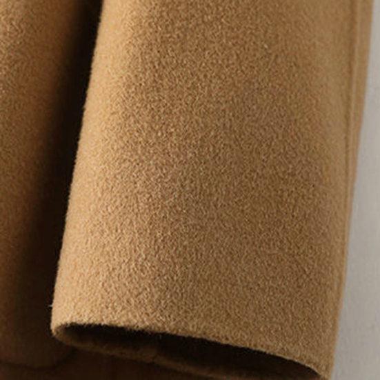 Winter Double Sided Woolen Coat Women Solid Color Hooded Overcoat Loose Large Pockets Outerwear Streetwear