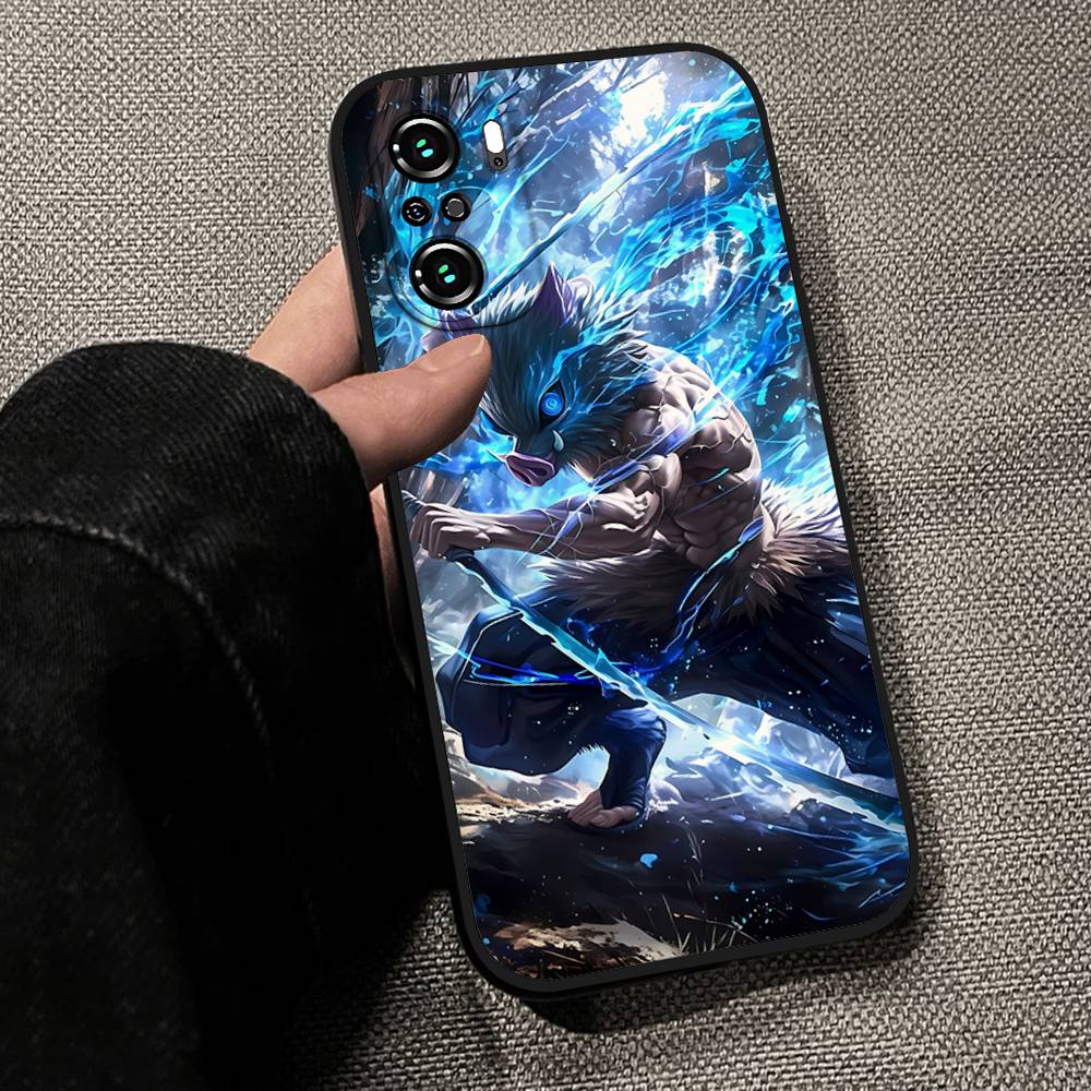 Cool H-demon Slayer Kimetsu No YaibaS Phone Case For Slim Black Xiaomi 11 12 Redmi Note 11 5G 8T 9A 9 10T Note 8 9 12S Ultra Sh