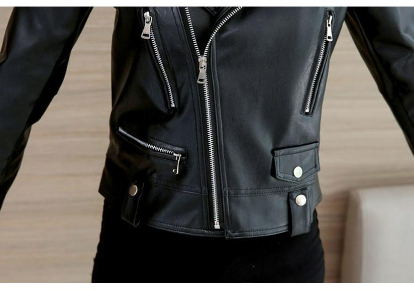 2025 Women's Slim Fit PU Leather Jacket - Short, Plus Size, Korean Style, Trendy Outerwear for Spring & Autumn