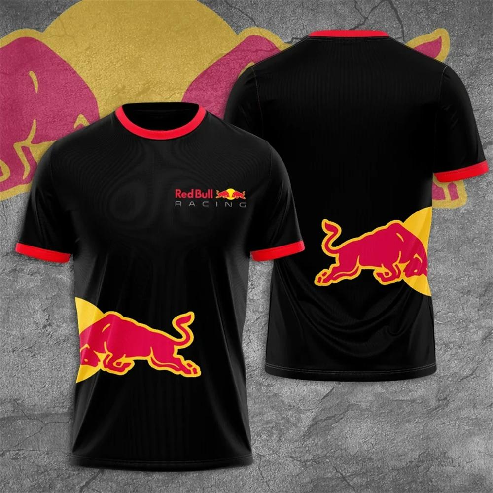 Red Bull Men's Summer T-shirt, Extreme Sports T-shirt, Red Bull 3D Printed Large Racing T-shirt, Red Bull Clothing
