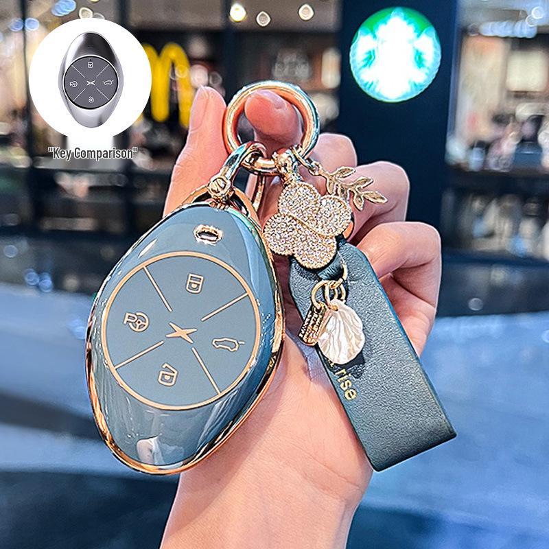 Premium Key Cover & Keychain for Xiaopeng P7, G6, New P7i, P5, G3, G3i, G9 Models