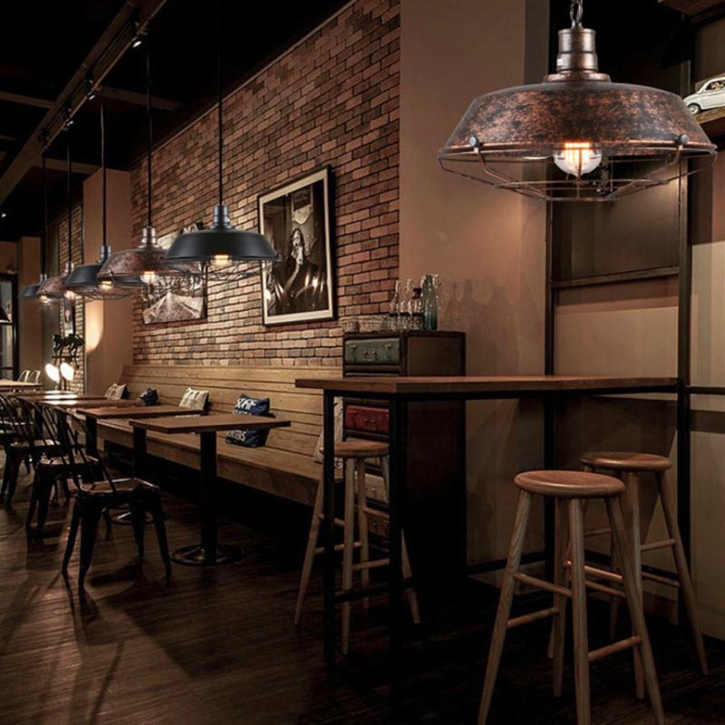 Vintage Metal Pendant Lamp Shade Soft Ambients Lighting Metal Texture Suitable for Kitchen Dining Room Decoration