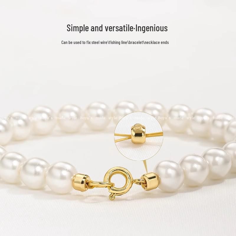 14K Gold Positionierverschluss Schließe Clip für DIY Perlenkette - Farbbeständige Perlenendkappe