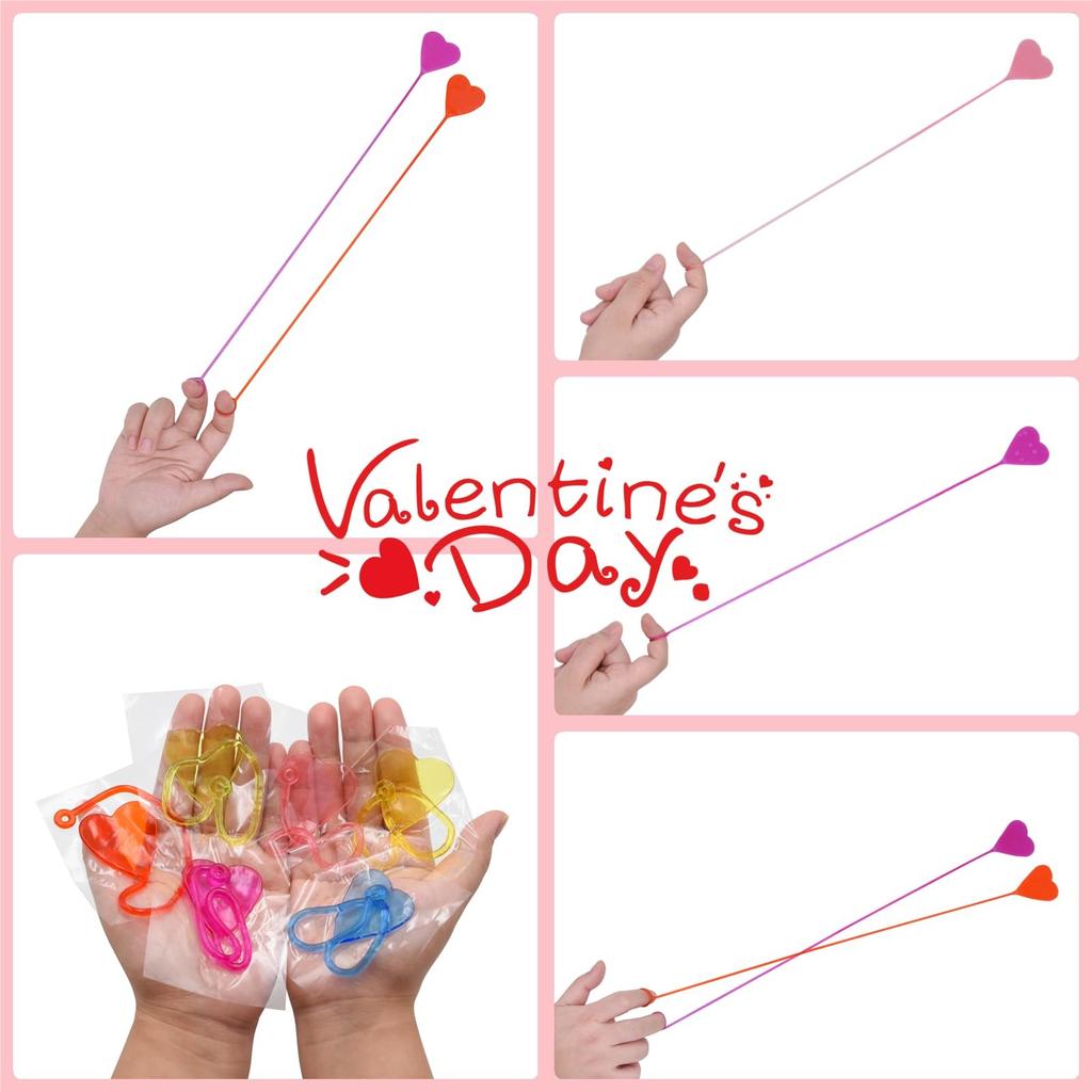 36 Pack  Sticky Hands Toys  Hearts Sticky Stretchy Toys