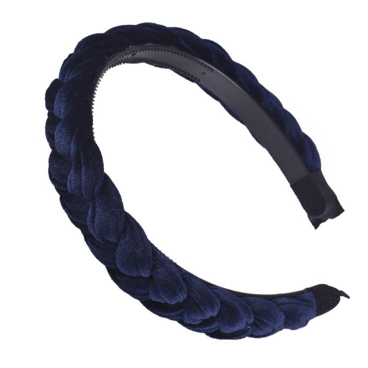 New Fashion Braid Headband Soft Flannel Hairband Women Non-slip Teeth Headwear Turban Classic Hair Hoop Adult Hair Accessories