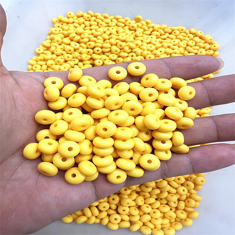 50pcs 8mm Acrylic Colored Flat Round Abacus Beads DIY Handmade Beads Accessories Spacer Beads Material Jewelry Accessories