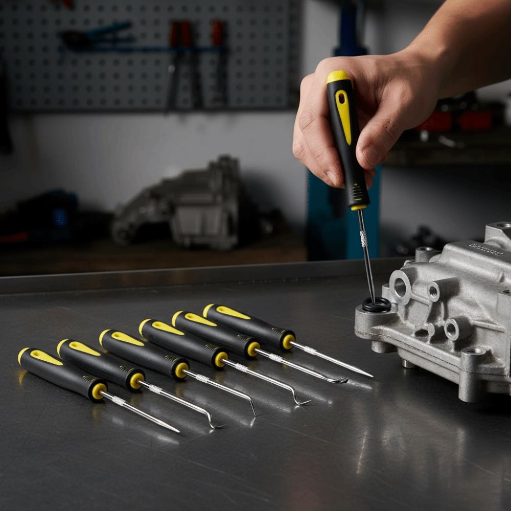 Zestaw 8 szt. haczyków do wyciągania uszczelnień olejowych z komfortowym uchwytem Zestaw ściągaczy do uszczelek O-ringowych Naprawa samochodów