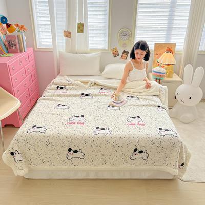 Cartoon Puppy Print Throw Blanket Autumn and Winter Thickening Flannel Bed Blankets Dormitory Office Nap Milk Velvet Blanket