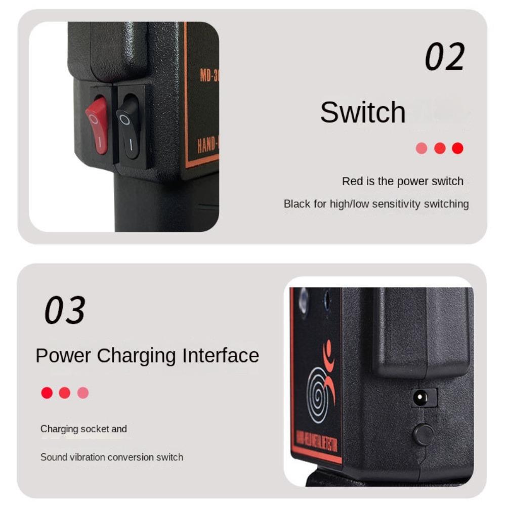 Water-Resistant Pinpointers Gold Searcher Handheld Depth Metal Detector Sensor Scanner Waterproof