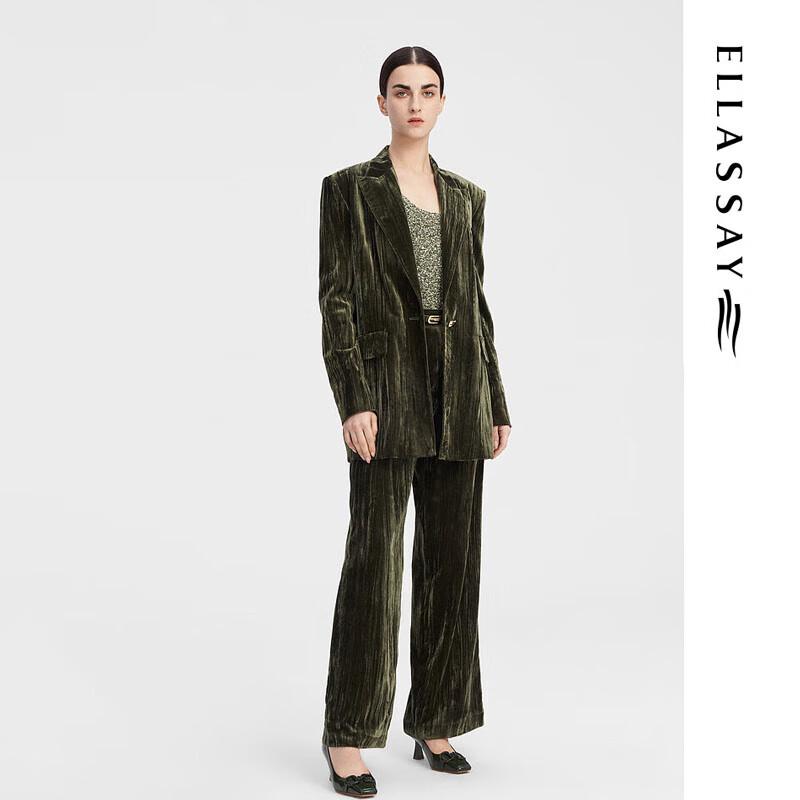 ELLASSAY Pleated Velvet Trousers