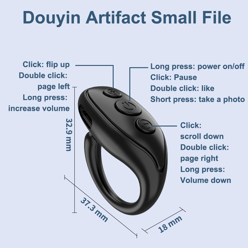 Smart Bluetooth-compatible V5.3 Remote Control Wireless Ring Controller Portable Automatic Page Turner Browsing for Mobile Phone