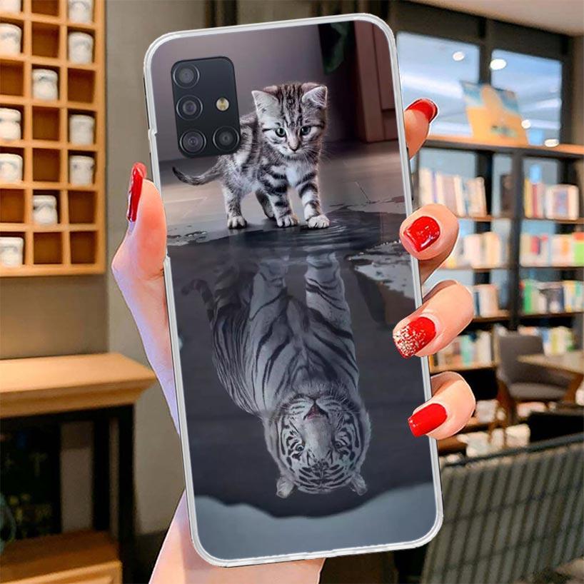 Cool Animal Big Cat Tiger Cover Phone Case For Samsung Galaxy A12 A22 A32 A52 A72 A02S Phone Case Note 20 Ultra 10 S10 Plus A51