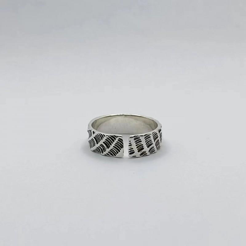 Handmade Minimalist Vintage Adjustable Ring Men Women Sterling Geometric Design Unisex Fashion Band