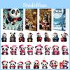Série de Caixas Surpresa Contagem Regressiva de Natal Apresentando Figurinhas de Panda e Construção em Acrílico para Uso Festivo