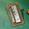 Vintage Feather Gold Stamped Metal Bookmark with Metal Chain Pendant Exquisite Bookmark Book Page Divider Office Stationery