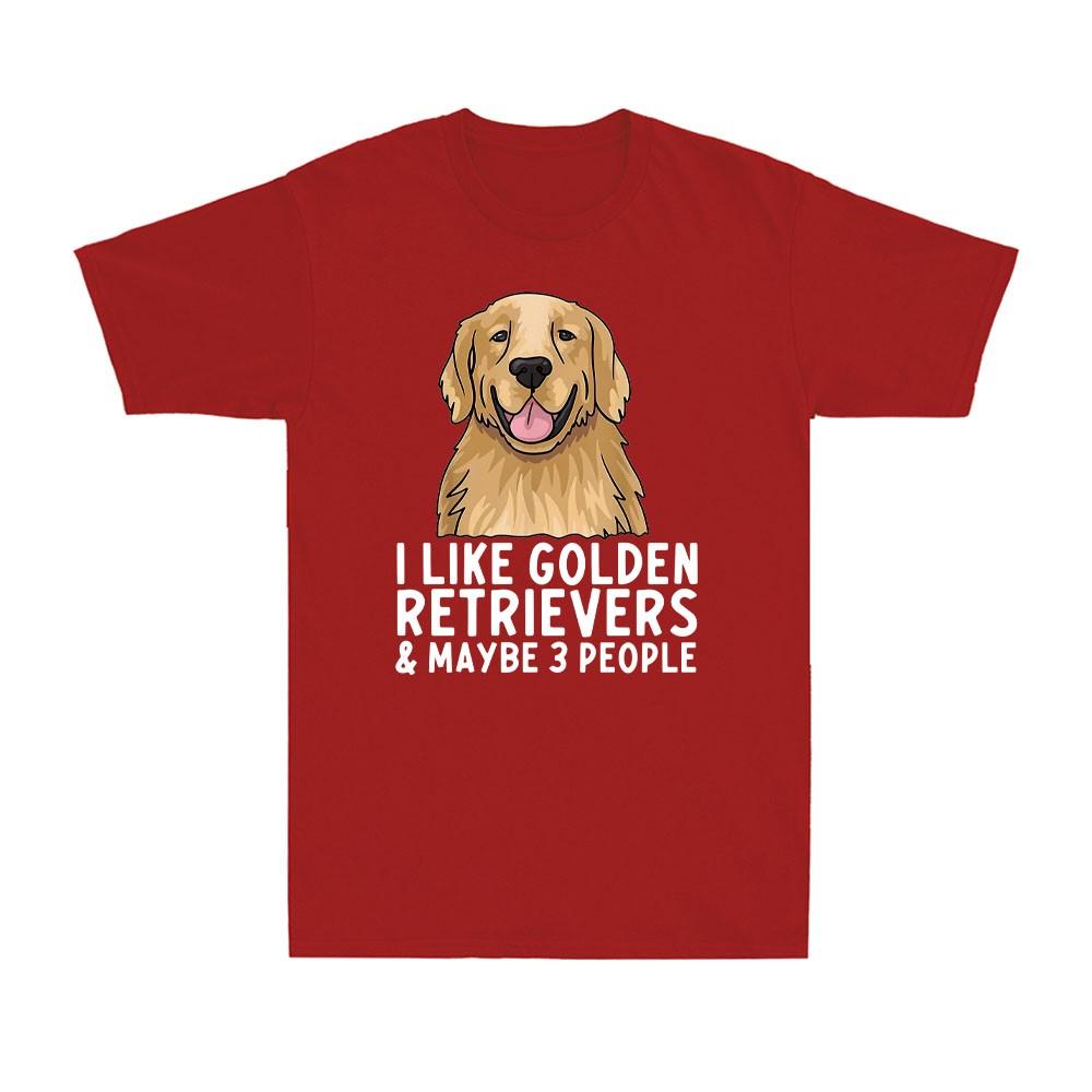 Golden Retriever Shirt Funny Dog Lover Golden Dog Novelty Unisexs Cotton Tshirt