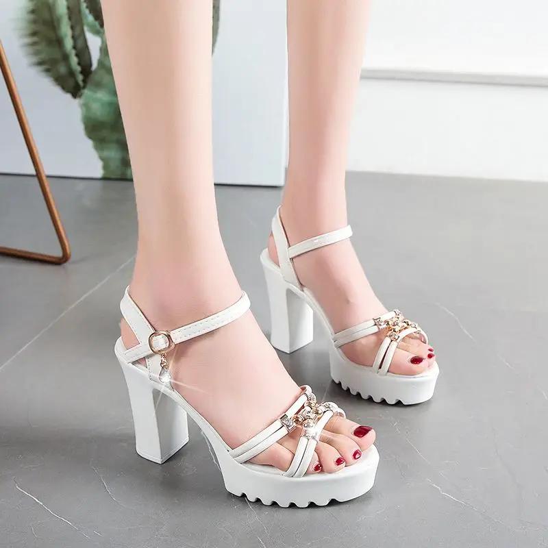 Fashion High Heels Wedge With Platform Waterproof Sandals for Women Vintage Pvc 2025 Luxury Shoe Korea Comfort Footwear Vip Woman Shoes