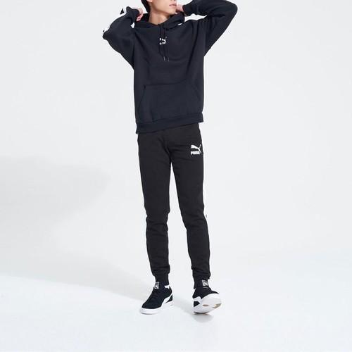 Puma Men's Casual Color-Blocked Pullover Hoodie In Black