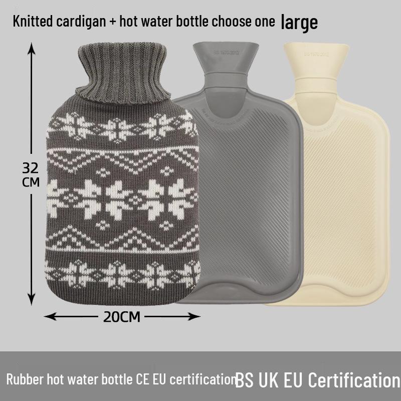 Explosion-Proof Hot Water Bottle: Rubber Design for Stomach and Feet, Long-Lasting Warmth