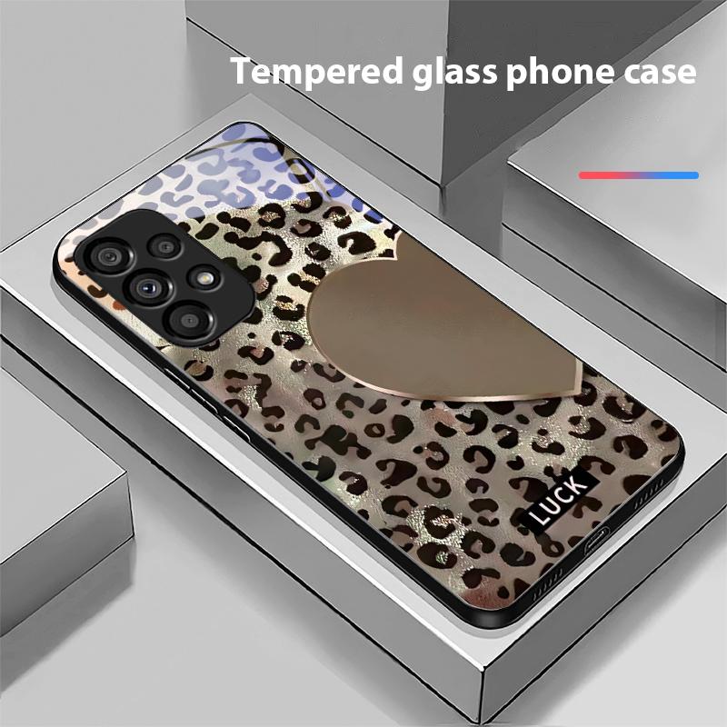 Speckled Love For Samsung Galaxy S10 20 Plus 21 FE 22 23 24 FE 25 Ultra Black Tempered Glass Phone Case Hard Shell