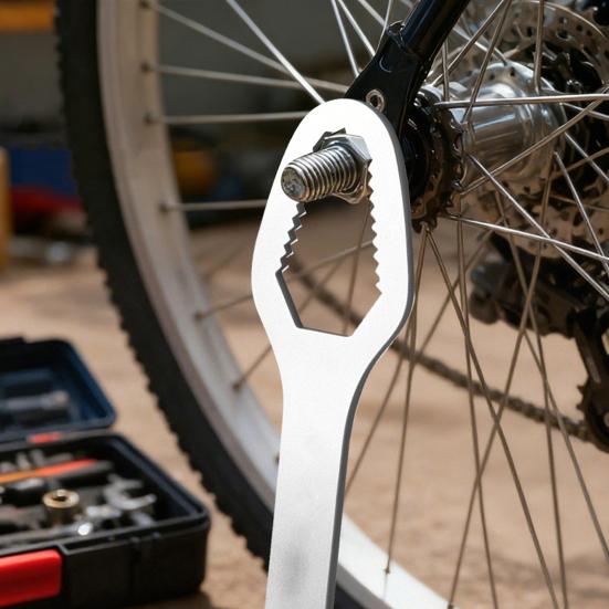 Universal Self Tightening Wrench High Carbon Steel Adjustable Wrench with Long Handle Car Bike Repairs Multi-Angle Fastener Tool