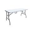 Folding Reception Table - TERRANOVA - White - Steel Structure and HDPE Polyethylene Top - 6 People - 152x70xH73.5 Cm
