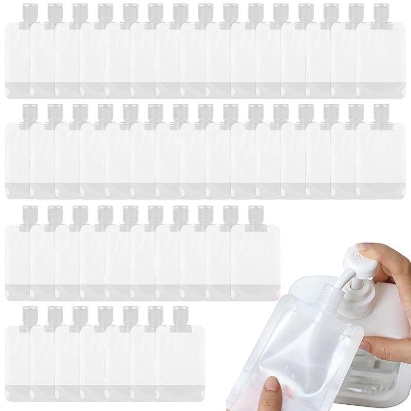 

Yanuki travel bottle [Set of 50] 100ml refillable bottles pouch container small container Leak proof reuse shampoo, body soap, cosmetics travel liquid